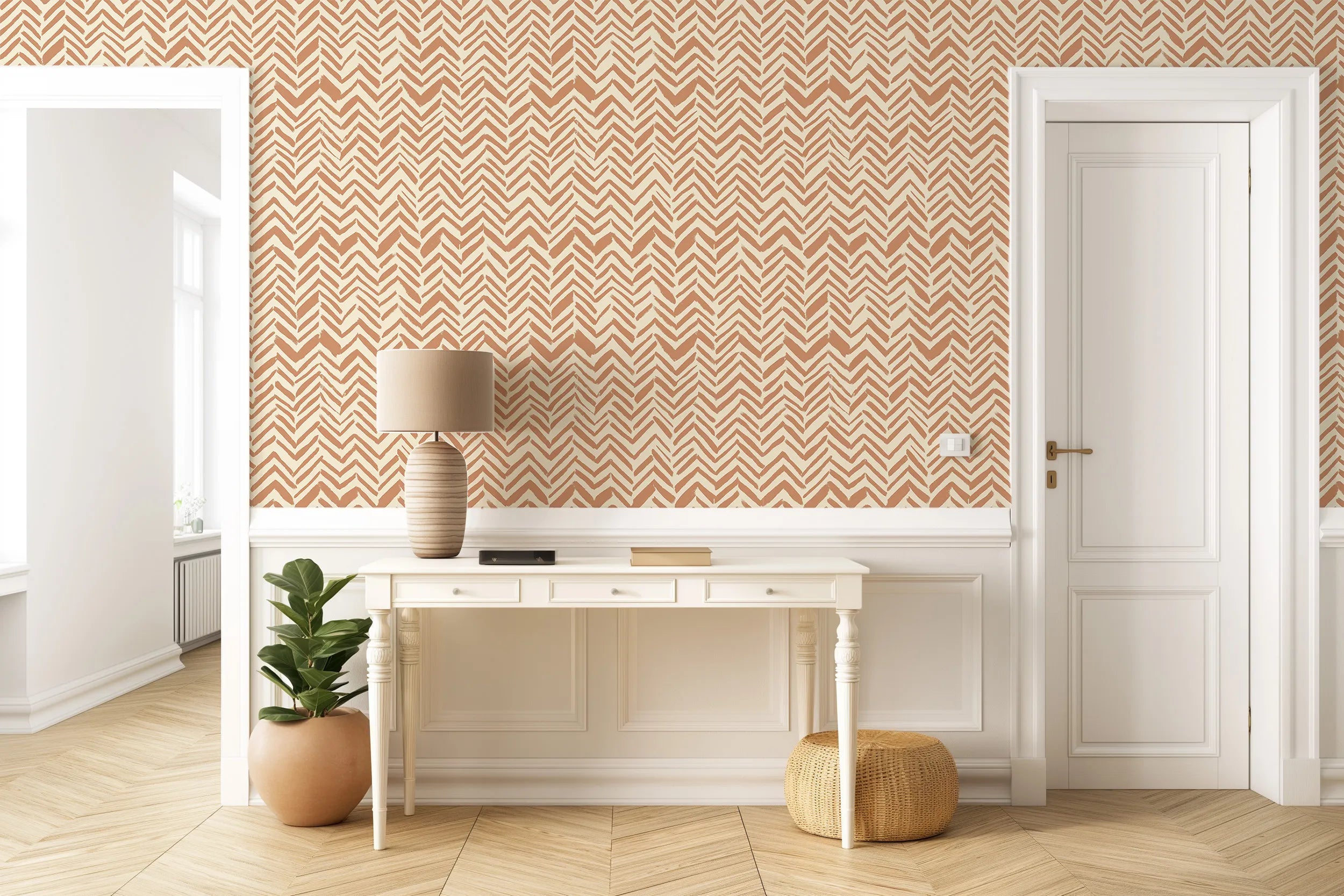 Pastel herringbone wallpaper