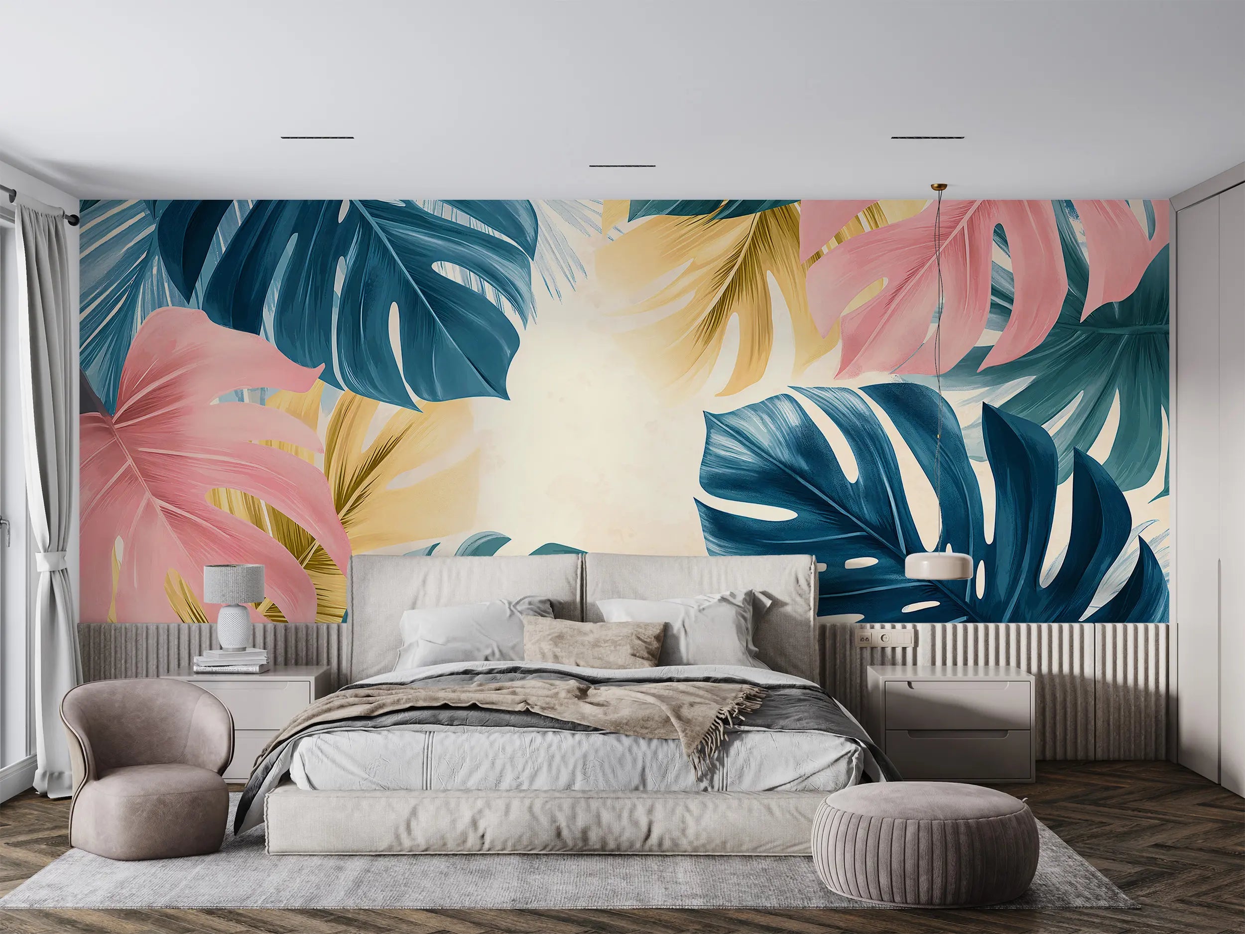 Water-resistant peel and stick wallpaper