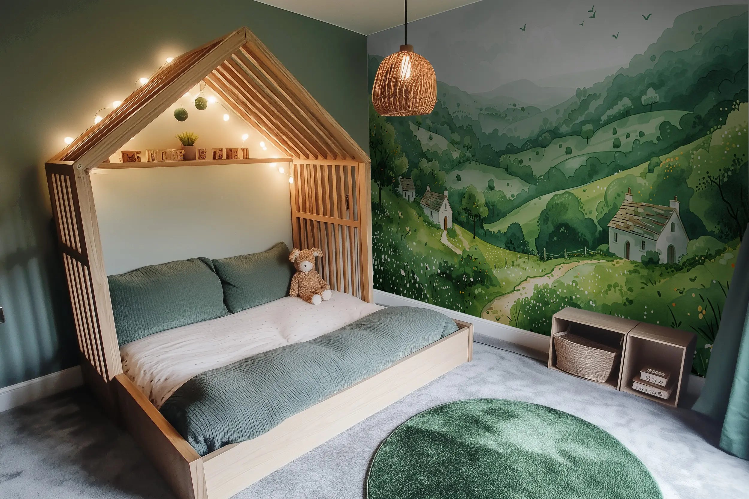 Children’s English cottage mural