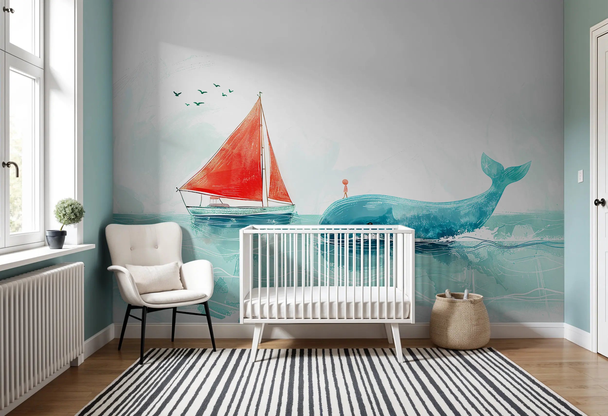 Ocean adventure nursery wallpaper