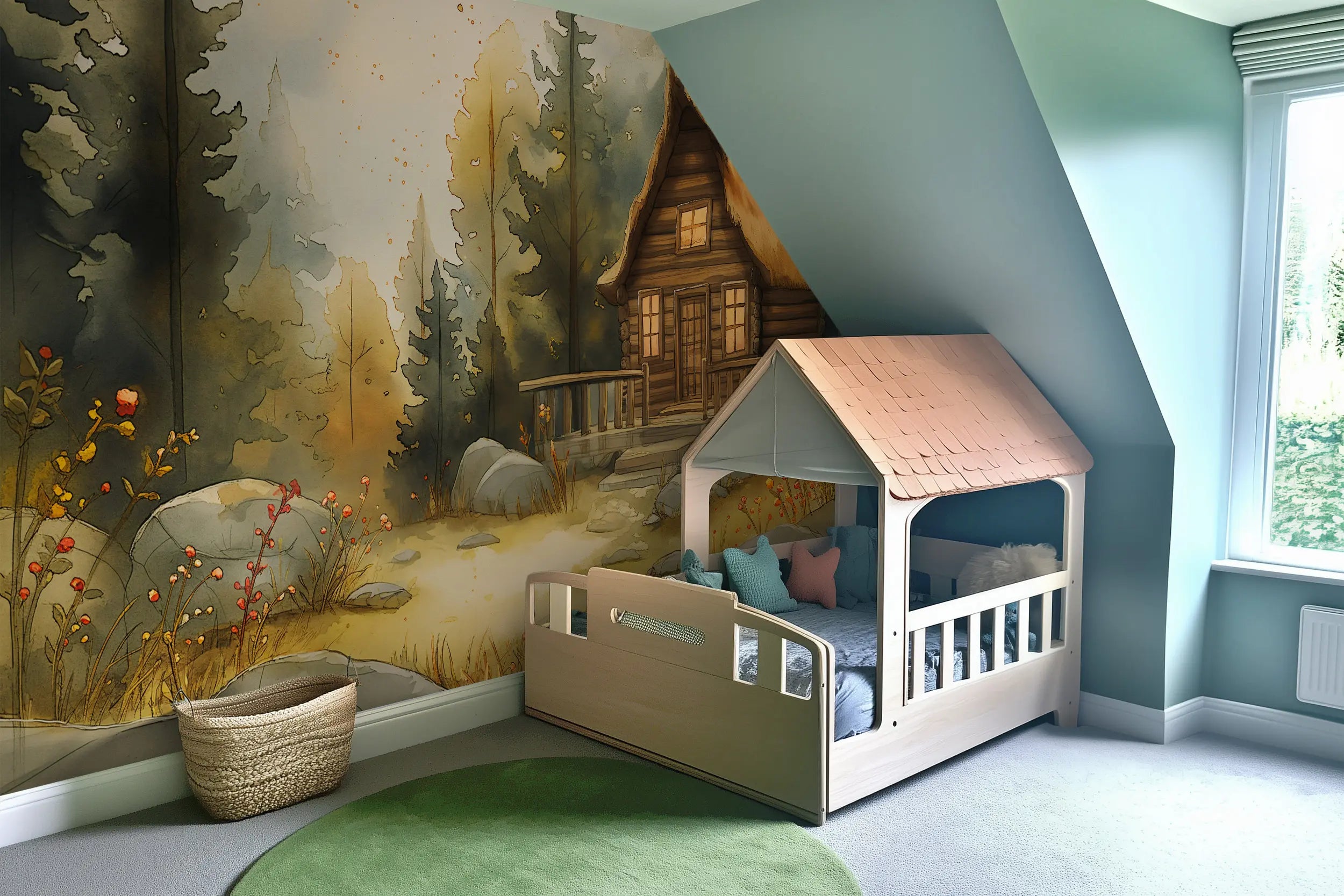 Temporary kids room wall art