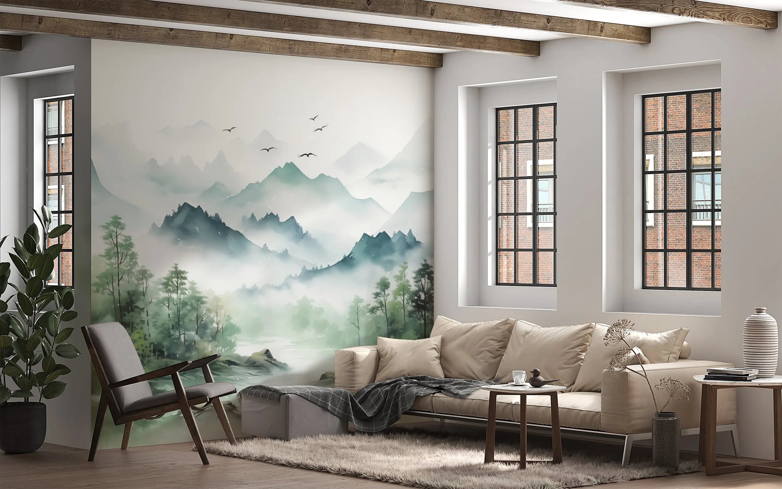 Scenic Mountain Wall Mural for Home