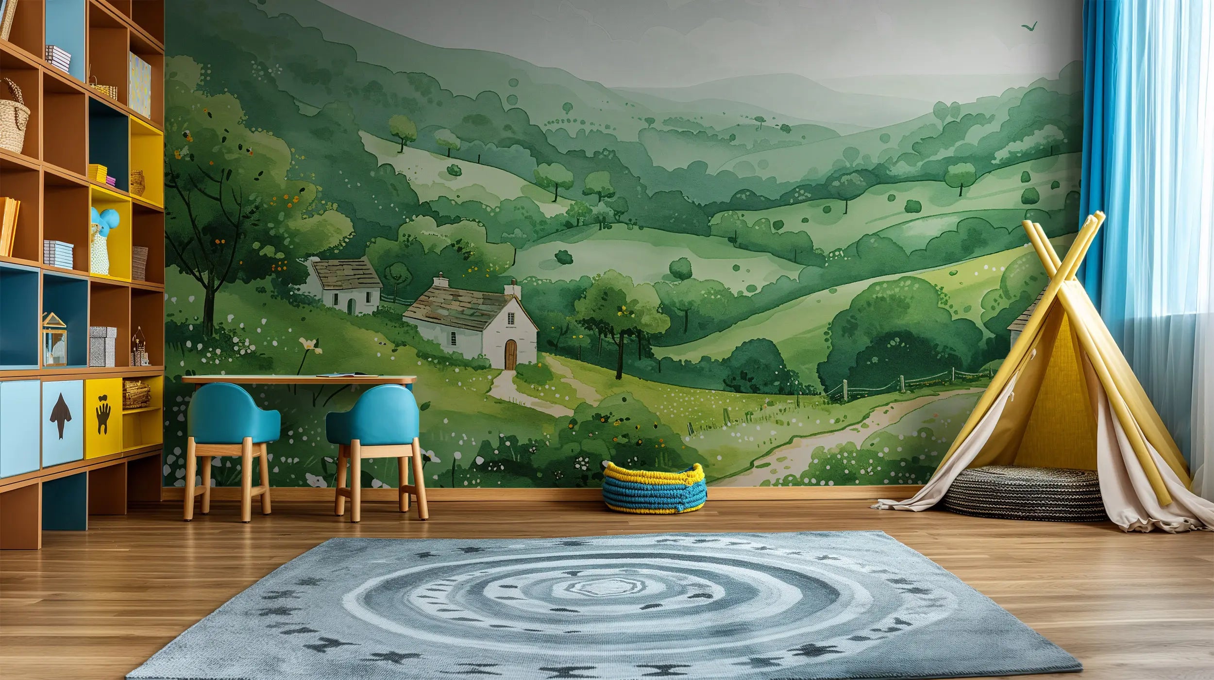Removable cottage wallpaper for kids