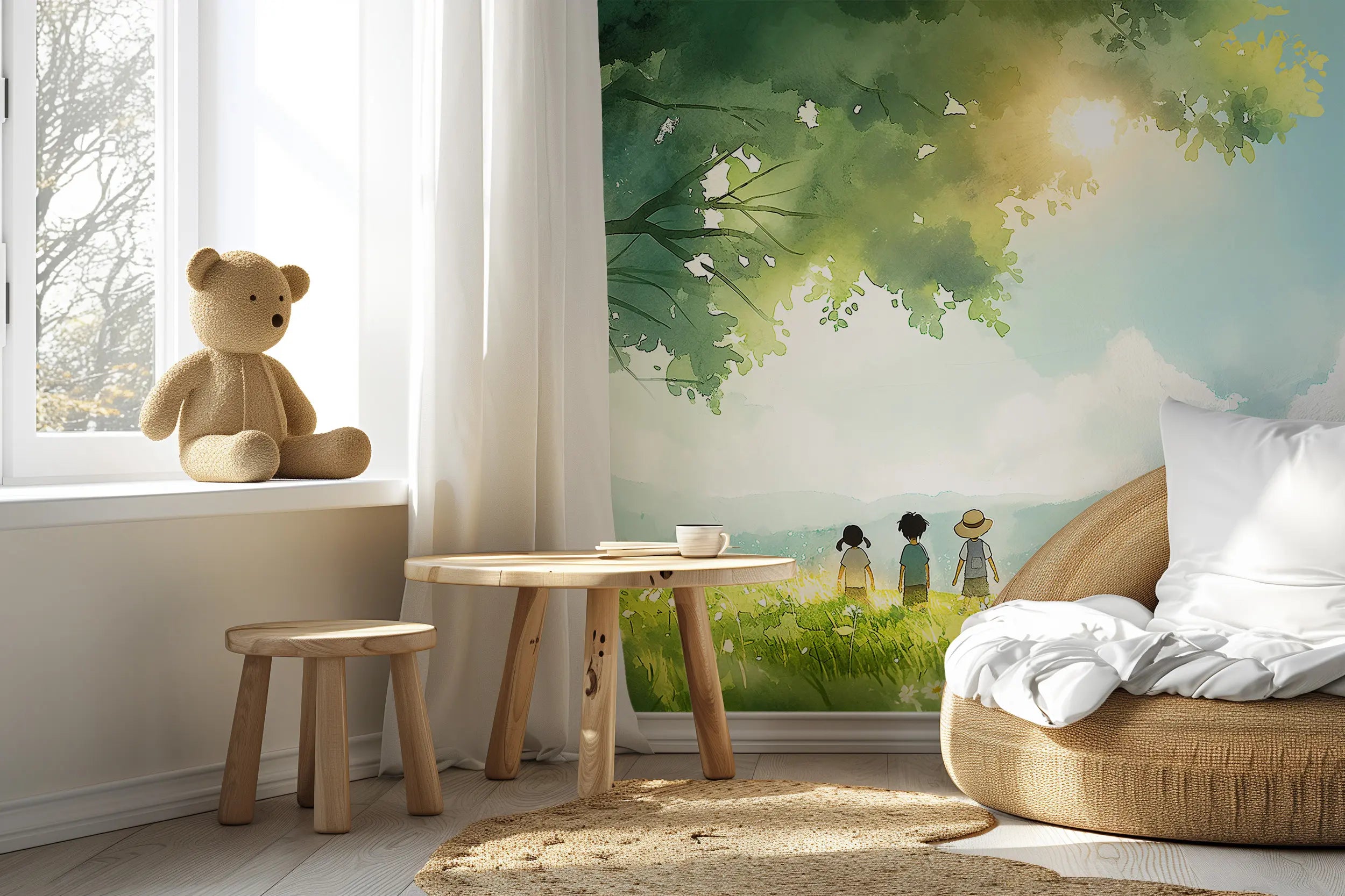 Watercolour flowers wall decal