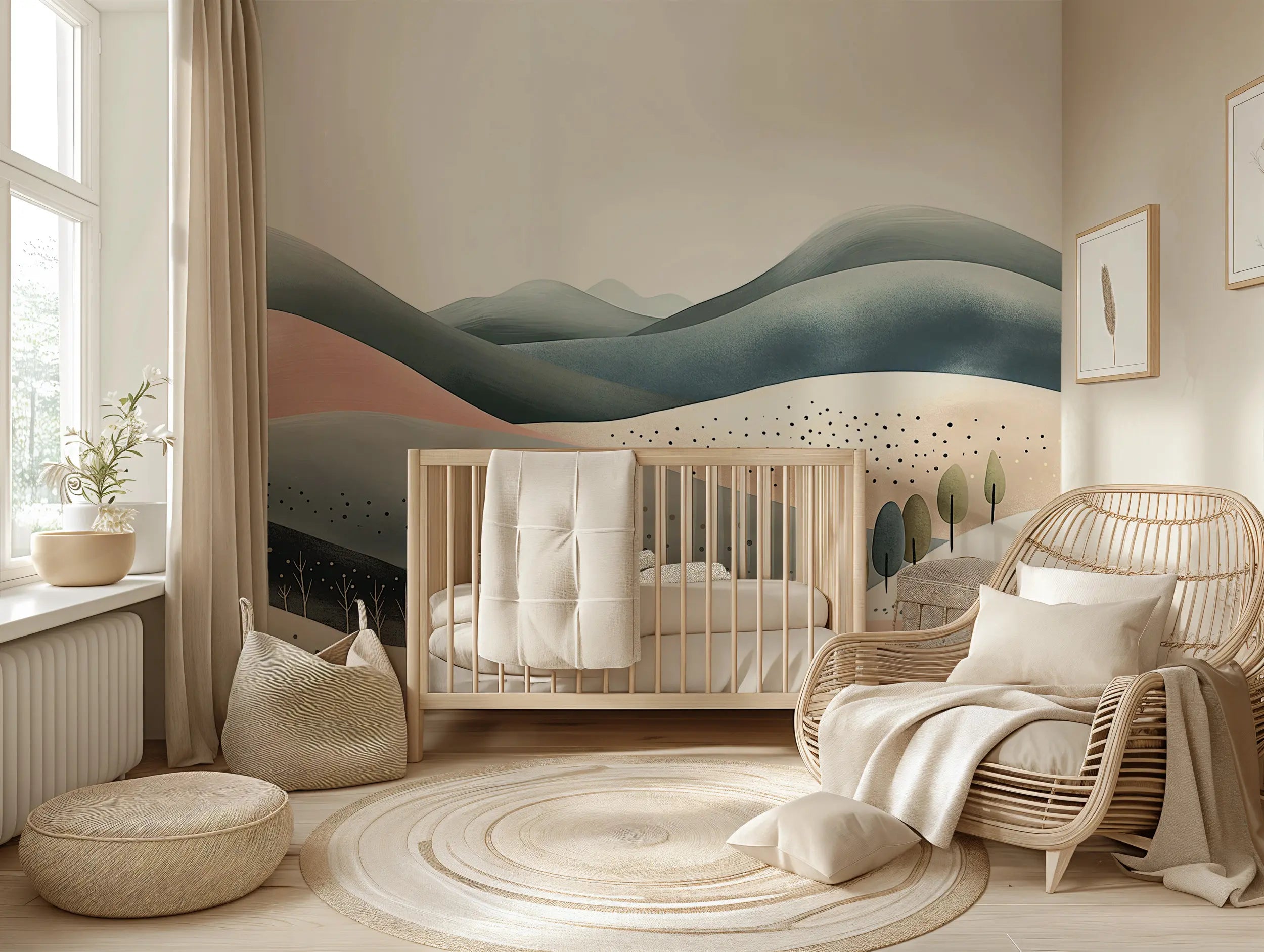 Landscape wall art for kids playroom