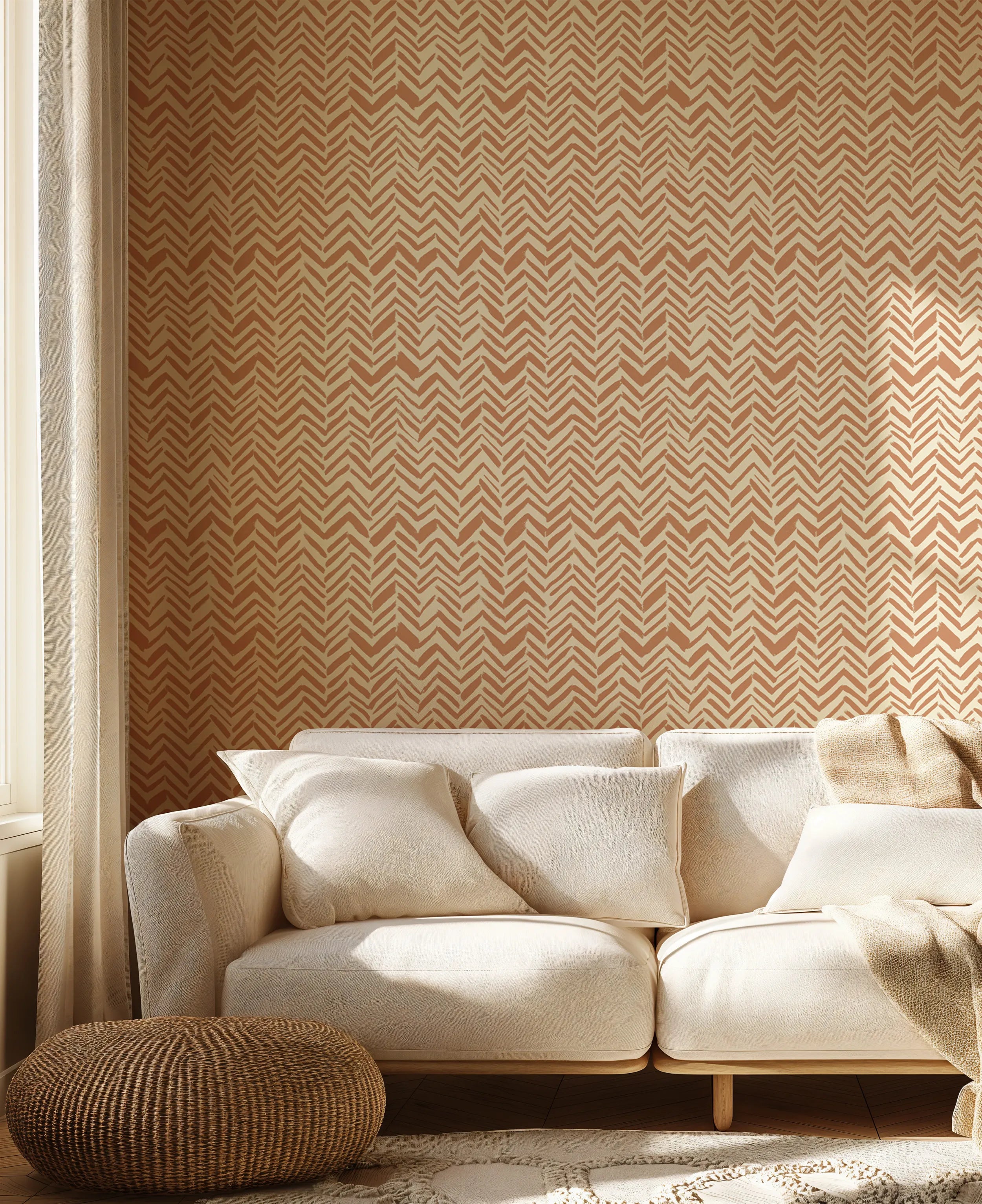 Peel and stick herringbone design