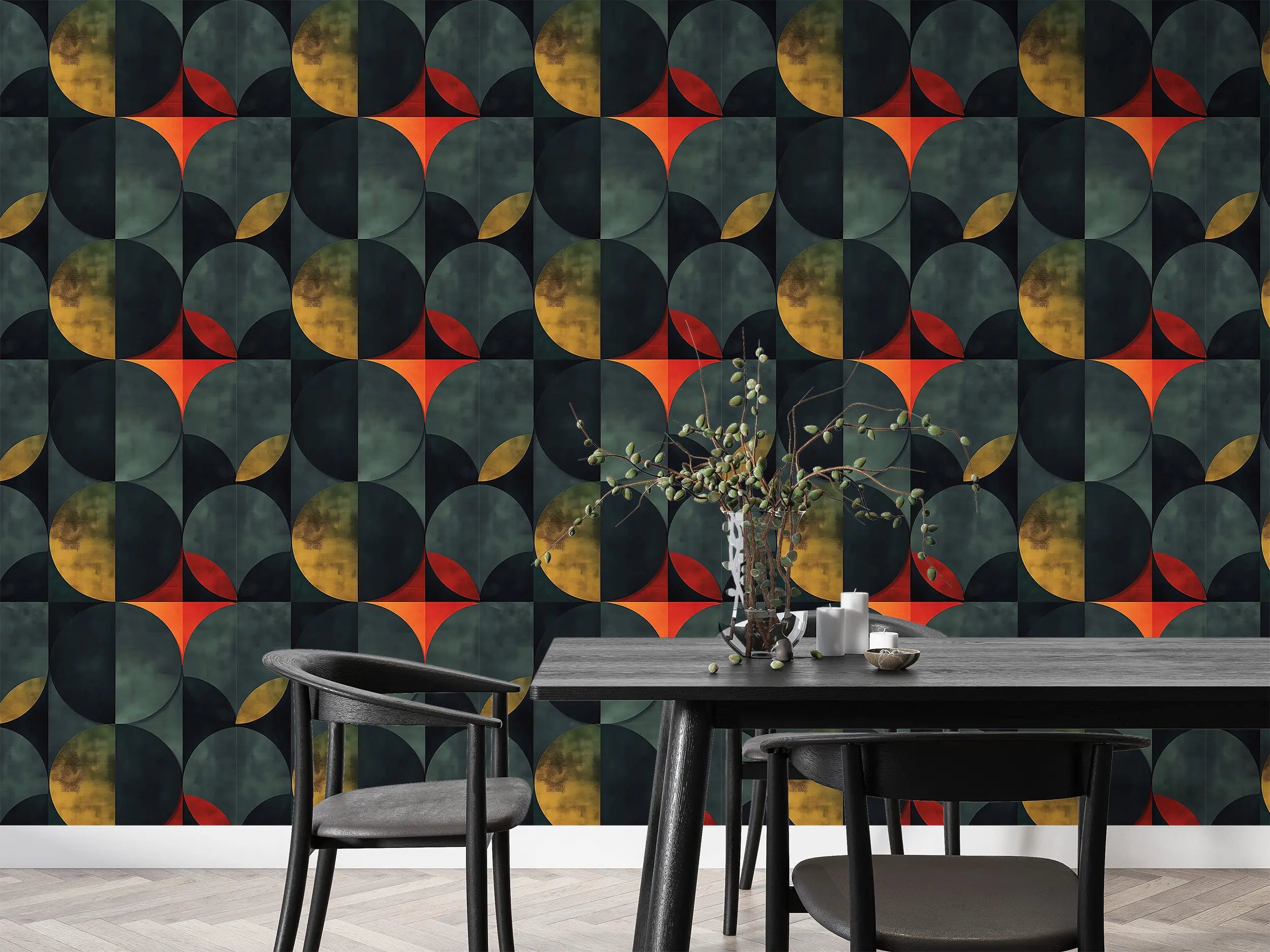 Geometric Circles Wall Covering