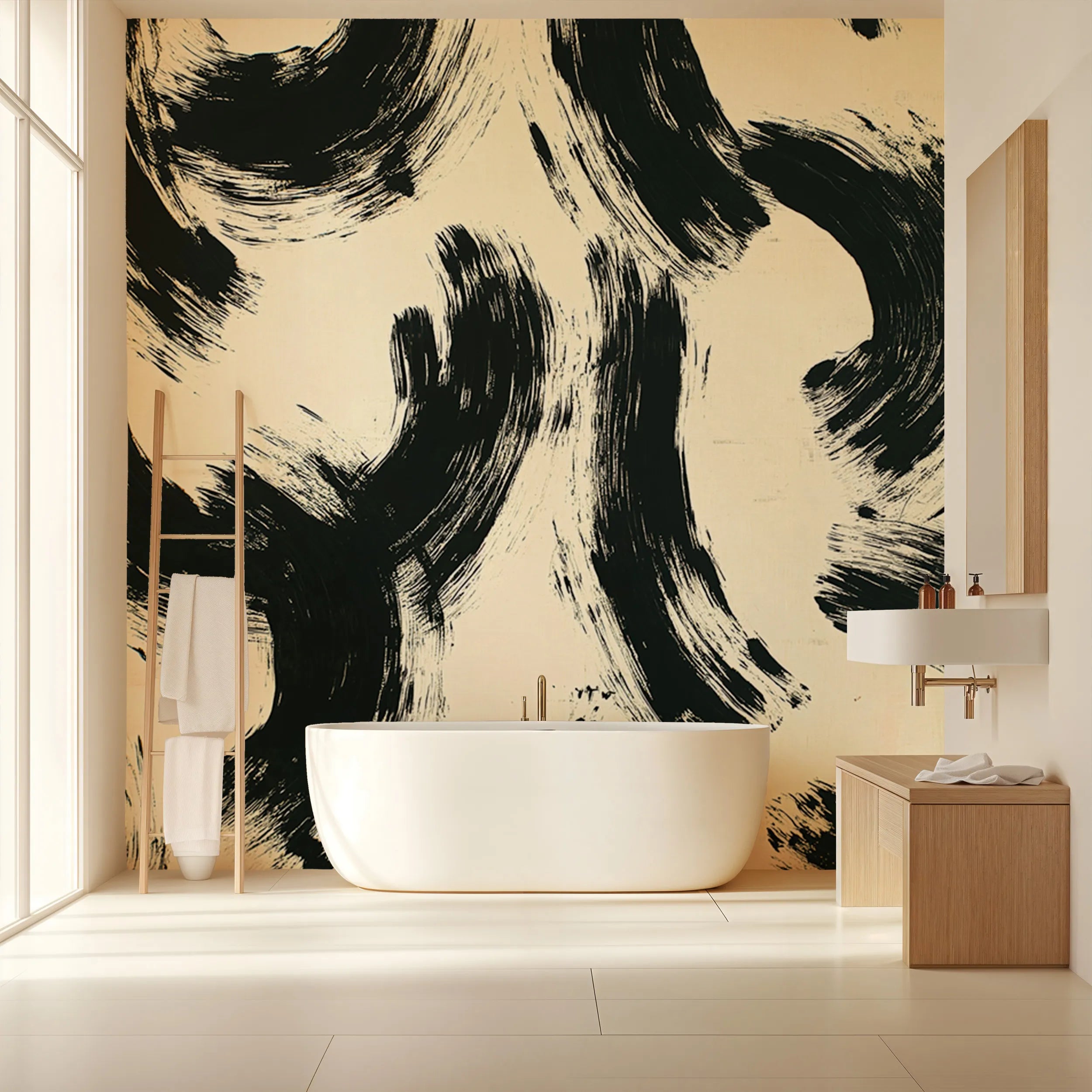 Bathroom abstract wallpaper decor